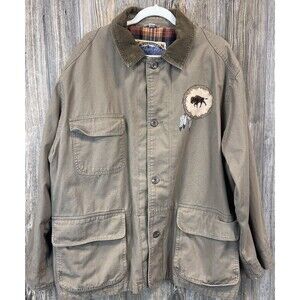VTG Dunbrooke Upstream Chore Barn Jacket Rustic Western Bison‎ Patch Men's XL